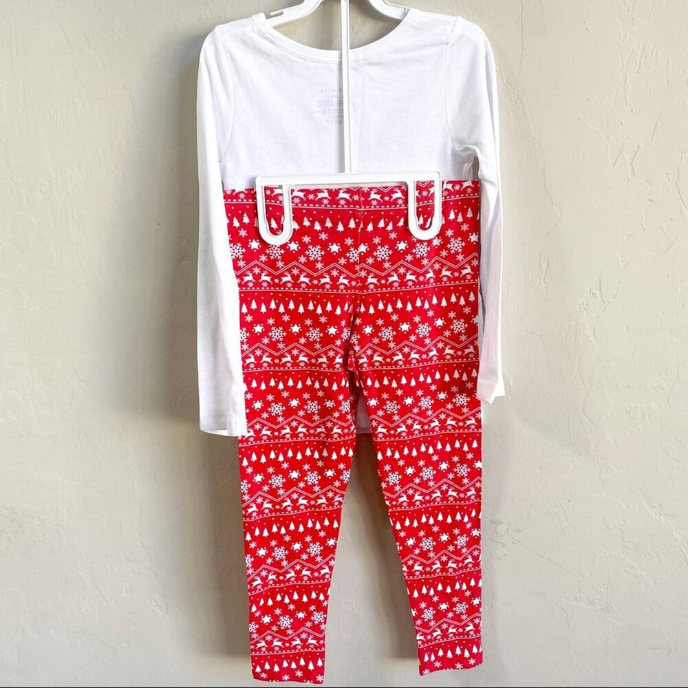 NWT Rae Dunn Girls Fa‎ La La Christmas Matching Top Leggings 2-Piece Set - Picture 2 of 5